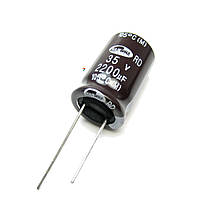 ECAP-RD-2200mkf - 35v (105°C) (RD) Конденсатор электролитический: 2200 мкФ, 35 В. Диаметр 16 мм. Высота 25 мм.