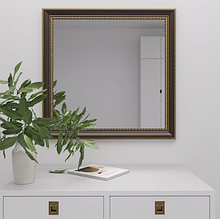 Дзеркало настінне коричневий 70х70 навісне з патиною для офісу, квадратне дзеркало в спальню стильне