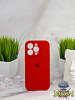 Чехол с закрытой камерой и низом на Айфон 14 Про Макс Красный / Silicone Case для iPhone 14 Pro Max Red