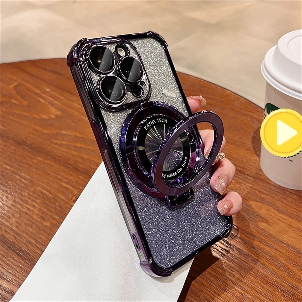 Чохол MagSafe для IPhone 14 силіконовий + кільце тримач, purple, фото 1