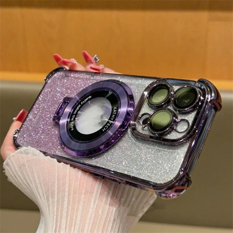 Чохол силіконовий для IPhone 12 PRO MagSafe + кільце тримач, purple
