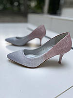 Туфлі жіночі YES MILE YES-2230 срібні (весна-осінь, еко-шкіра з напиленням) (4958) 36-40