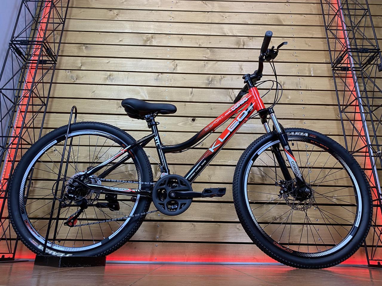 Велосипед жіночий 26" CORSO KLEO KL-26011 чорно-червоний на зріст 145-160 cм