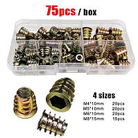 Набір Гаек Муфт Меблевих M4, M5, M6, M8 - 75 шт DIN 7965 Spec (SP-0678075)