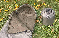 Спальный двухслойный походный мешок армейский, компактный теплый спальник для рыбалки утепелитель синтепон tru