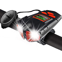 Велосипедный фонарь фара звонок 580B-2T6 (выносная кнопка, ЗУ micro USB, аккумулятор) (F-S)