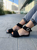Босоніжки жіночі GINO FIGINI 602 чорні (літо, замша натуральна) (3818) лише 37р.38р.