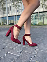 Туфлі жіночі LENA MELIANI N357-E7080-1 бордові (весна-осінь, еко-замша) (3565) лише 36р.та 37р.