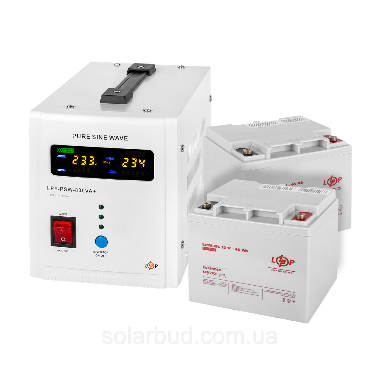 КРП LogicPower КРП LogicPower 800 + гелева батарея 1080 Ватт (UPS 800+ АКБ GL 1080W)