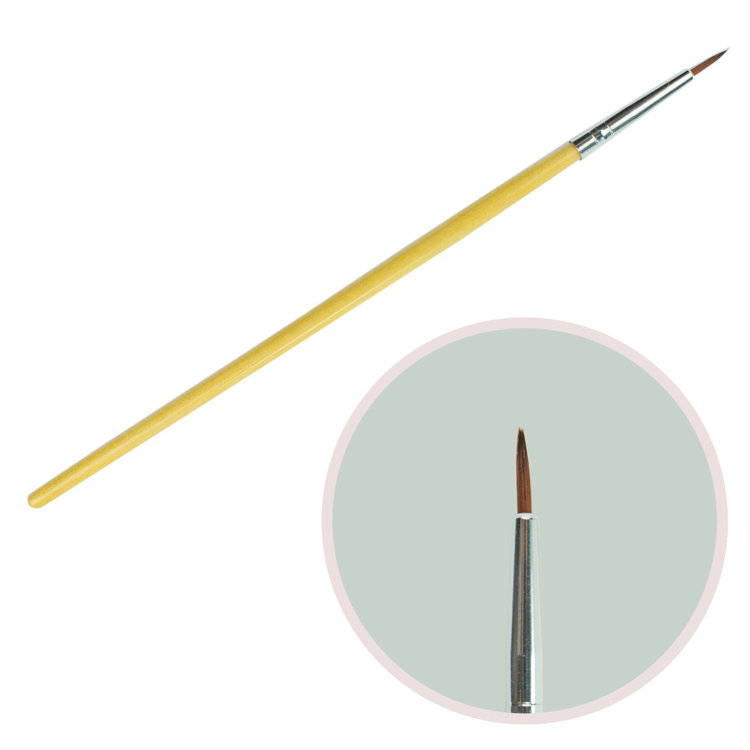 Кисть для малювання 9мм дерев'яна ручка KR-03(пензлики для малювання, пензлики для моделювання, манікюрні)