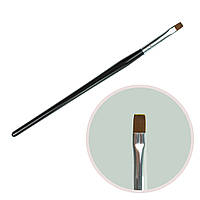 Кисть для геля №6 прямой ворс черная ручка (кисточки для рисования, кисточки для моделирования, маникюрные)