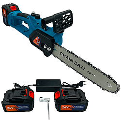 Акумуляторна ланцюгова пила + 2 акумулятори Chain Saw 10'' / Електропила / Ручна електрична пила