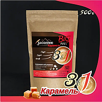 Кофе 3в1 со вкусом карамель Jacoffee, ароматный насыщенный напиток в удобной упаковке, 500 г