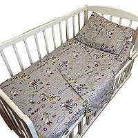 Постільна білизна в дитяче ліжечко 3в1 простирадло на резинці (07872)