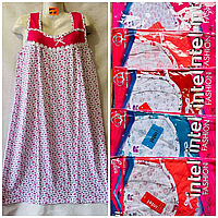 Ночная котоновая рубашка НОРМА (р-ры: 48-56) 003 Разные расцветки. пр-во Узбекистан.