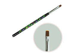 Пензель для гелю №6 прямої ворс чорна з колір (пензлики для малювання, пензлики для моделювання, манікюрні)