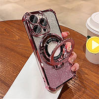 Чехол MagSafe для IPhone 13 силиконовый + кольцо держатель , pink