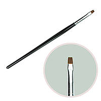Кисть для геля №4 прямой ворс черная ручка (кисточки для рисования, кисточки для моделирования, маникюрные)