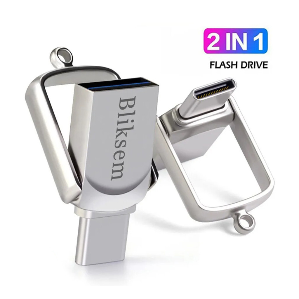 Флеш накопичувач-пам'ять 2в1 Bliksem MINI TYPE-C+USB2.0 64GB, фото 1