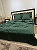 Постільна білизна бязь 2 спальне Євро смужка темно-зелена, фото 10