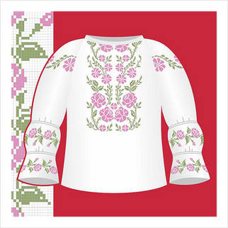 Паперова схема для вишивки "Сорочка-вишиванка для дівчинки", фото 2