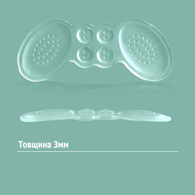 Гелеві вкладиші у взуття від натирання 3мм. Силіконові вкладки метелики для взуття. Силіконові вставки, фото 1