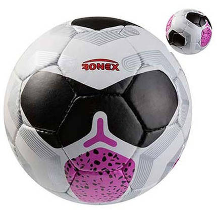 М'яч футбольний тренувальний Grippy Ronex NK, чорний/рожевий, фото 2