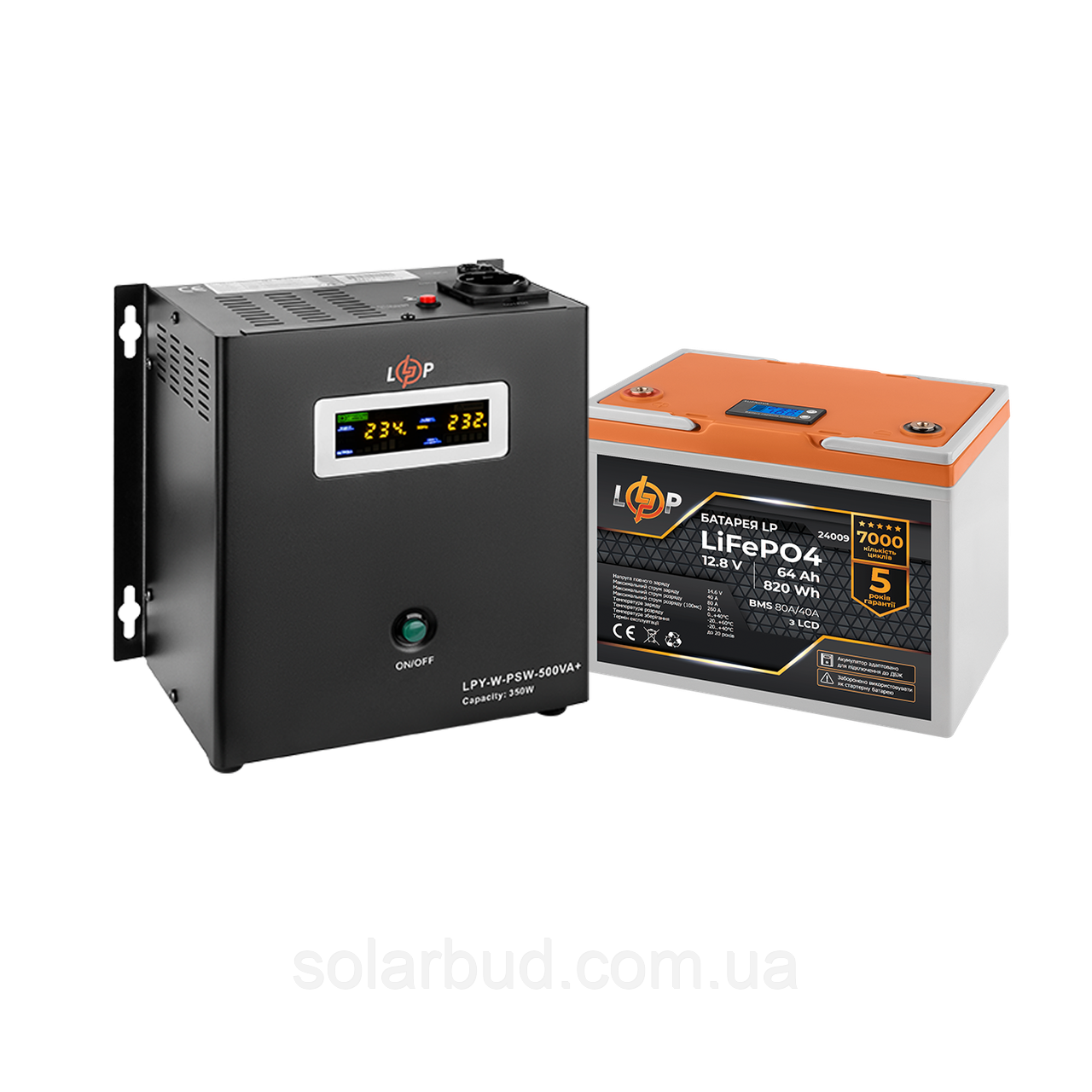 Комплект резервного живлення LP (LogicPower) ДБЖ + літієва (LiFePO4) батарея (UPS W500+ АКБ LiFePO4 819W)