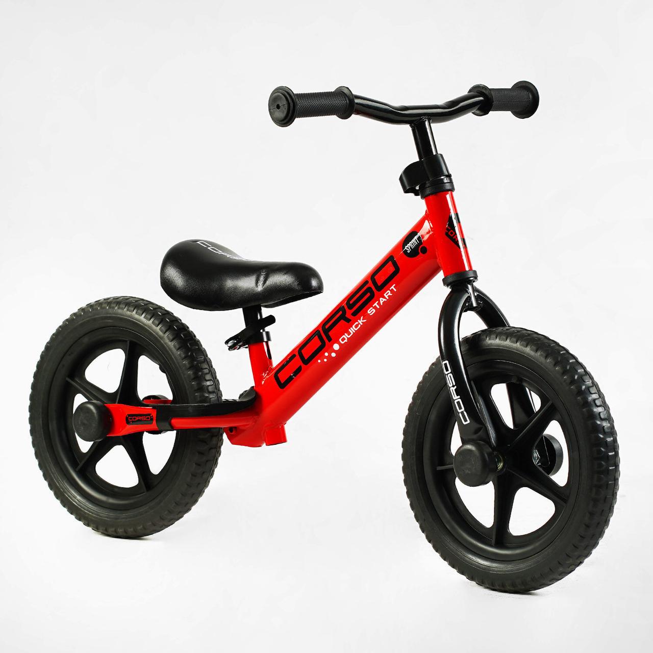 Біговел дитячий Corso SPRINT JR-74115 Червоний, колеса 12" EVA (ПЕНА), підставка для ніг