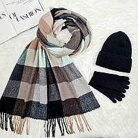 Комплект женский зимний ангора с шерстью (шапка+шарф+перчатки) ODYSSEY 56-58 см разноцветный 12209 - 8025 -