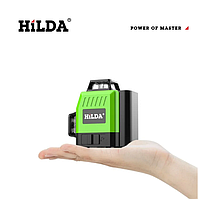 Лазерний рівень 3D Mini Hilda 12л нівелір Будівельний рівень Зелений Промінь 360° Новинка
