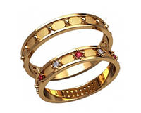 Стильные золотые обручальные кольца 585* пробы