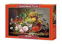 Настольная игра Castorland puzzle Пазл Натюрморт с цветами и фруктовой корзиной, 2000 эл. (C-200658)
