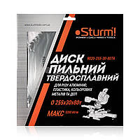 Диск пиляльний ламінат/алюміній/пластик (255х30 мм 80 зубів) для MS5525WM Sturm 9020-255-30-80TA