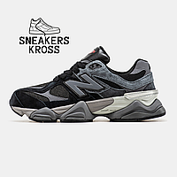 Женские кроссовки New Balance 9060 Black Grey, Демисезонные кроссовки Нью Беленс 9060 черно-серые 38