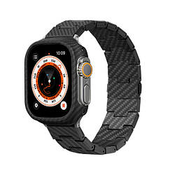 Ремінець Pitaka Carbon Fiber Watch Band Retro Black/Grey for Apple Watch 49/45/44mm (AWB2311)