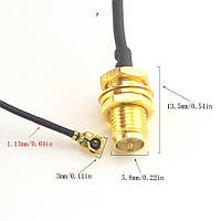 CAB-RF-IPEX/RP-SMA-K-100 Радиочастотный переходник: IPEX - RP-SMA-K 100 см. Тип кабеля 1,13 мм.