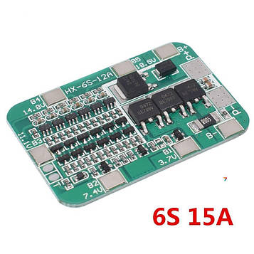 18650 6S 12A Battery Protection Board Модуль захисту літієвих акб 18650. BMS 6S, 15A. Номінальна напруга: