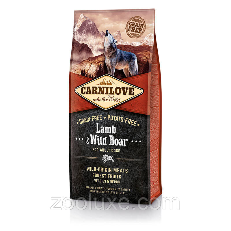 Carnilove For Adult Dogs Lamb & Wild Boar 12 кг / Карнілов ягня та Дикий Кабан корм для собак