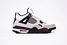 Чоловічі кросівки Nike PSG Air Jordan 4 Paname Найк Джордан 4 білі з фіолетовою шкірою нубук демісезон, фото 10