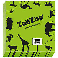 Салфетки косметические ZooZoo однослойные зеленые 24x23 см 100 шт. (4823019009330)