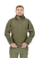 Легкая тактическая летняя куртка (ветровка, парка) с капюшоном Warrior Wear JA-24 Olive Green gr