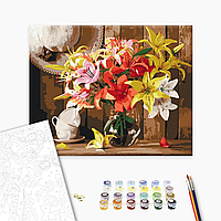 Картина по номерам Brushme Красочный букет лилий BS52767 40х50см набор для росписи по цифрам