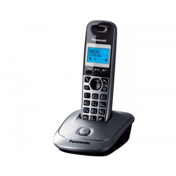 Телефон DECT Panasonic KX-TG2512UAM бездротовий металік 2xAAA