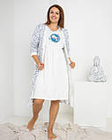 Комплект для вагітних та годуючих з халатом Nicoletta Сплячий малюк розмір М (44-46) Блакитний, фото 4