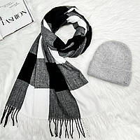 Комплект женский зимний ангоровый на флисе (шапка+шарф) ODYSSEY 56-58 см разноцветный 12838 - 1119