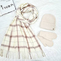 Комплект жіночий зимовий ангоровий (шапка+шарф+рукавиці) ODYSSEY 56-58 см різнокольоровий 13144 - 8008 - 4148