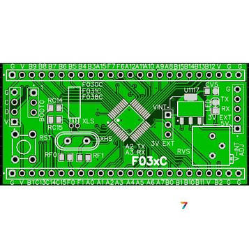 STM32F03xC Макетна плата для мікроконтролерів STM ARM серії STM32F03xC у корпусі LQFP48