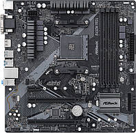 ASRock B450M Pro4 R2.0 (AM4/B450, 4*DDR4, 2xPCIex16, DVI-D/HDMI/VGA, 4xSATAІІІ, M.2, GLan, 8ch, mATX