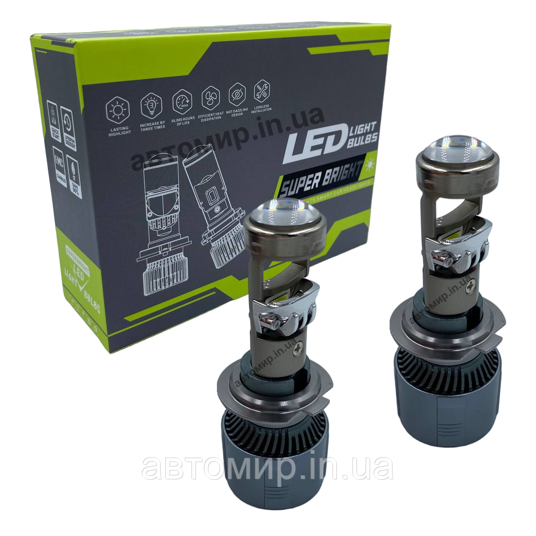 Led світлодіодні міні лінзи Bi-LED MiniLens Super bright H7 6500k 26w 9-18v